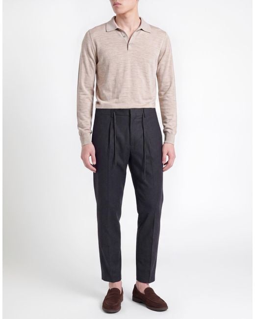 Manuel Ritz Blue Charcoal Pants Virgin Wool, Elastane for men