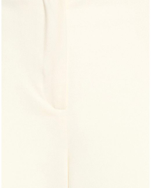 Marella White Pants Polyester, Virgin Wool, Elastane
