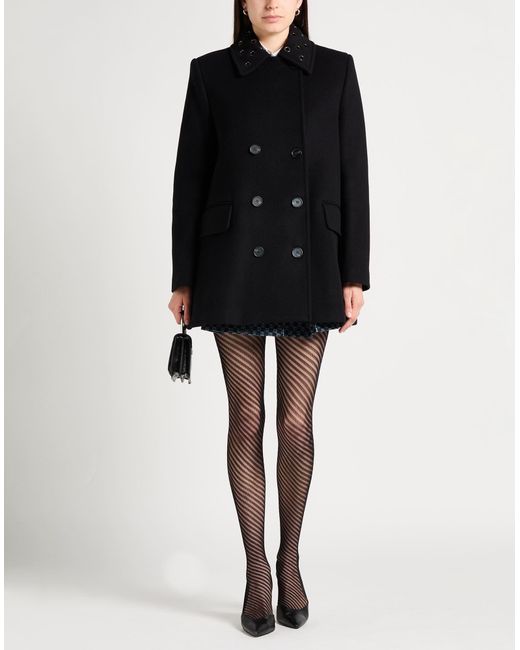 MSGM Black Coat Virgin Wool, Polyamide