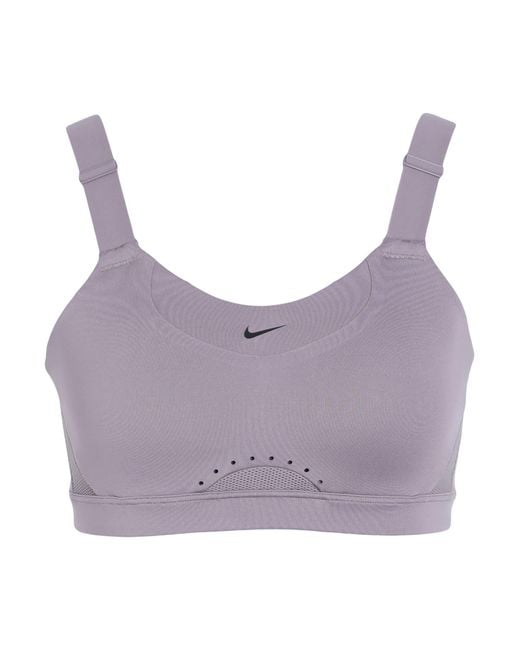 Nike Purple Dri-Fit Alpha High-Support Padded Adjustable Sports Bra Top Polyester, Elastane