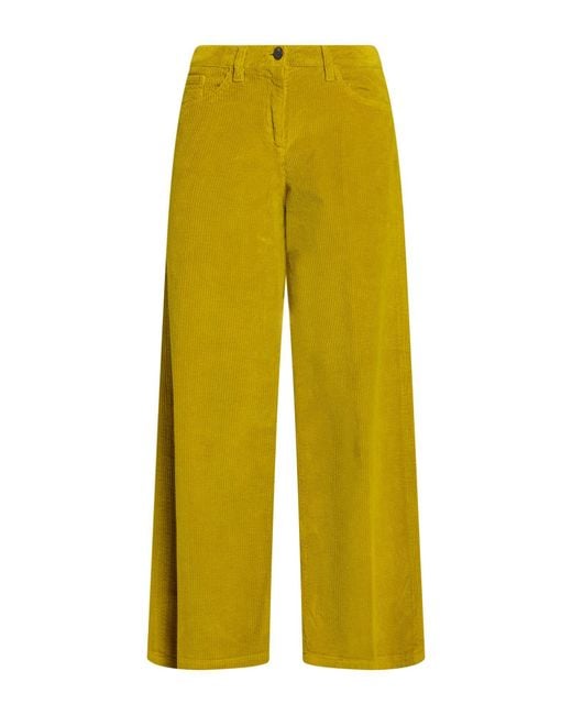 Via Masini 80 Yellow Pants Cotton, Elastane