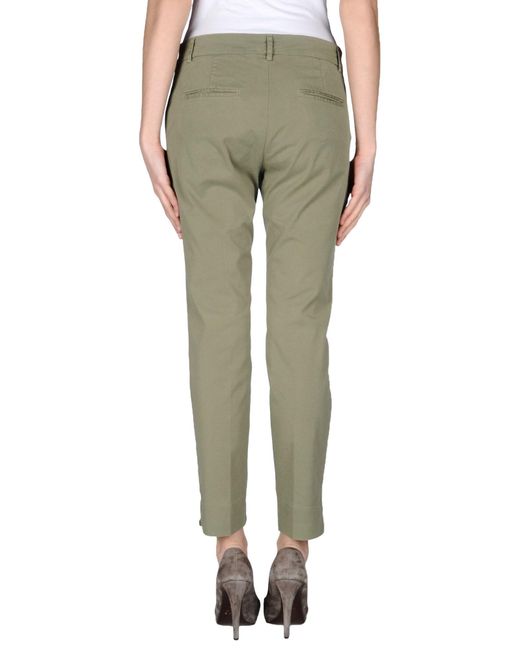 Rossopuro Green Military Pants Cotton, Elastane
