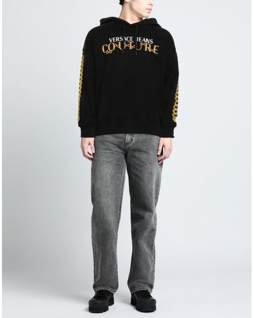 Versace Jeans Couture Black Sweatshirt Cotton, Elastane for men