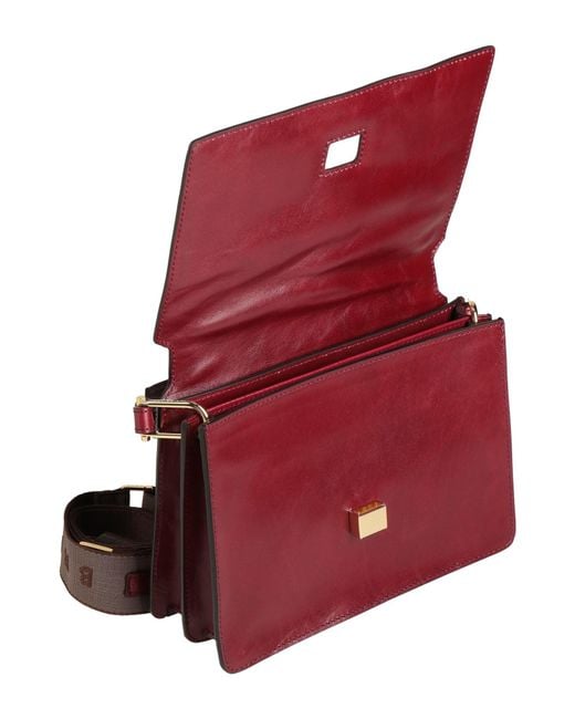 The Bridge Red Burgundy Handbag Leather