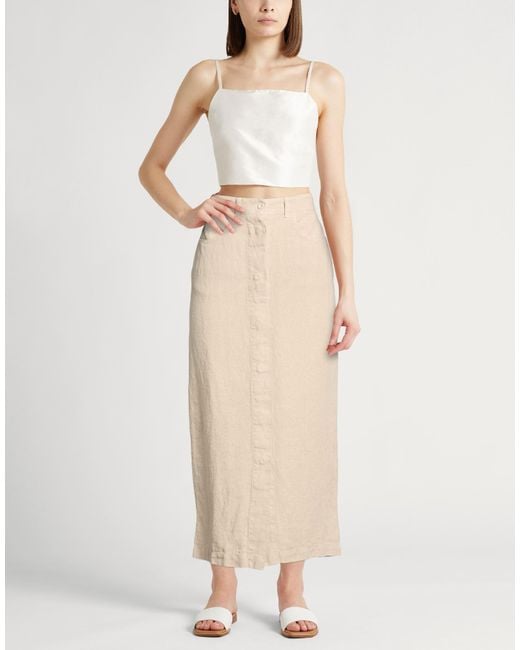 120% Lino Natural Midi Skirts