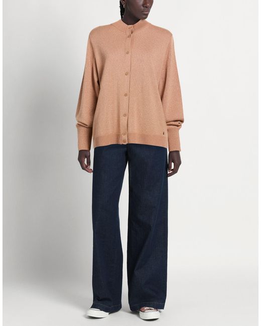 Xandres Brown Cardigan Wool, Metal, Cashmere