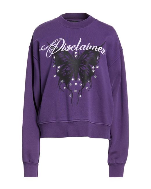 DISCLAIMER Purple Sweatshirt Cotton