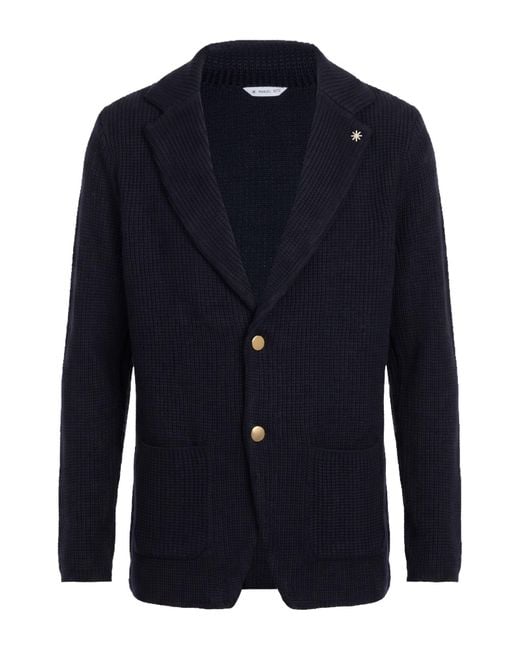 Manuel Ritz Blue Midnight Blazer Acrylic, Virgin Wool for men