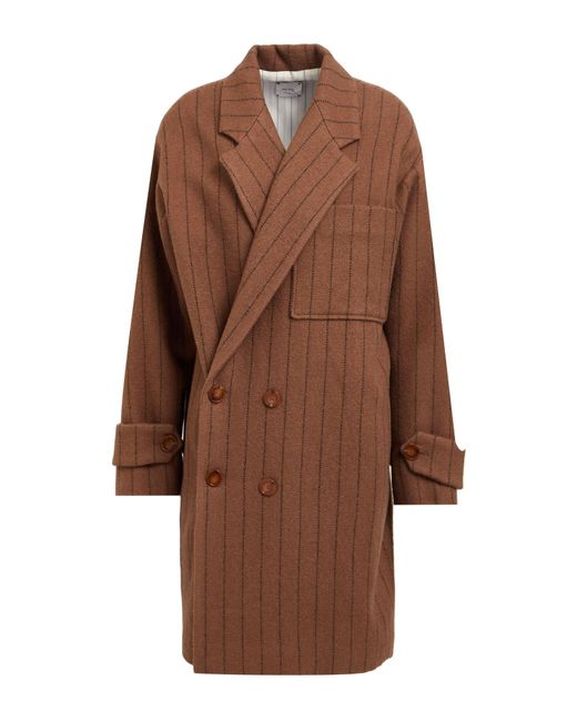 Alysi Brown Chocolat Coat Virgin Wool, Polyamide