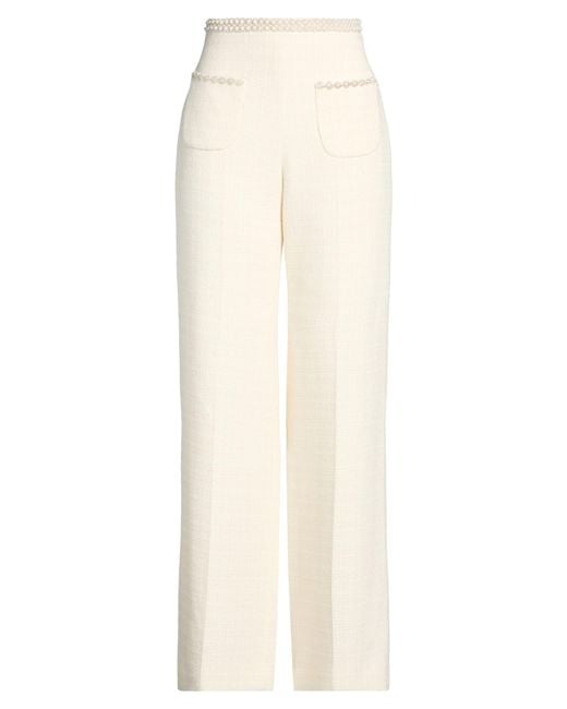 Sandro White Pants Cotton, Viscose, Acrylic, Polyamide