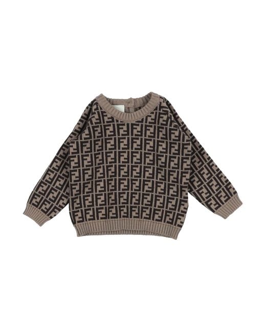 Fendi Brown Dark Sweater Cotton, Cashmere, Wool