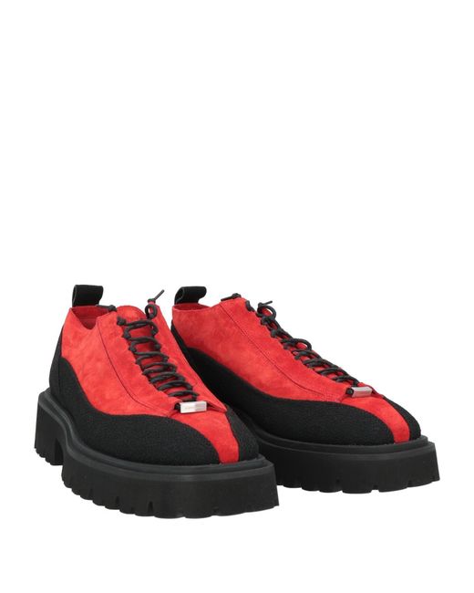 Ferragamo Red Lace-Up Shoes Leather for men