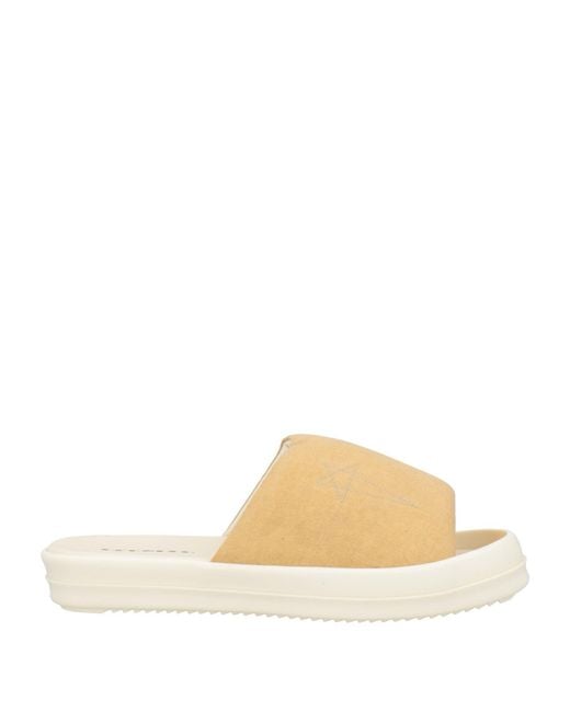 Rick Owens Natural Camel Sandals Textile Fibers for men