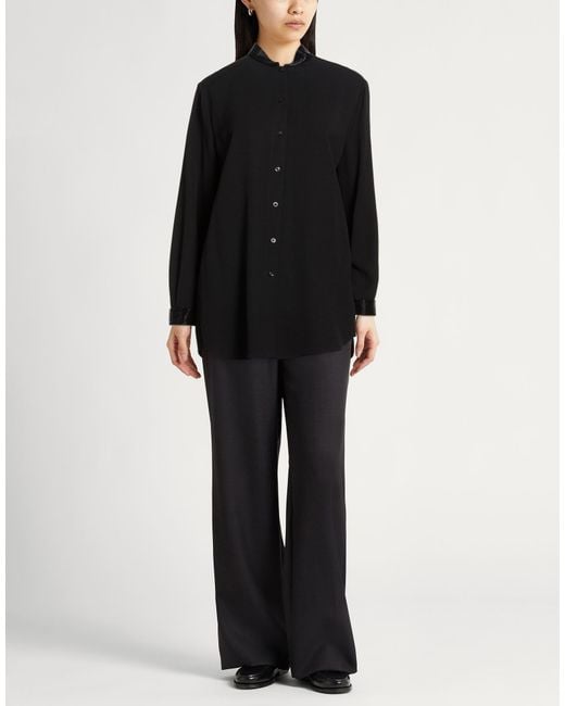 Agnona Black Shirt Viscose, Wool
