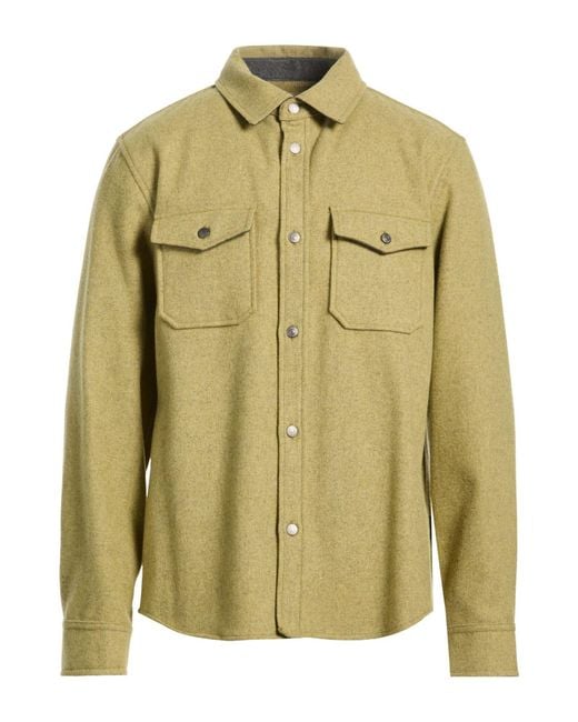Woolrich Green Shirt Virgin Wool, Polyamide for men