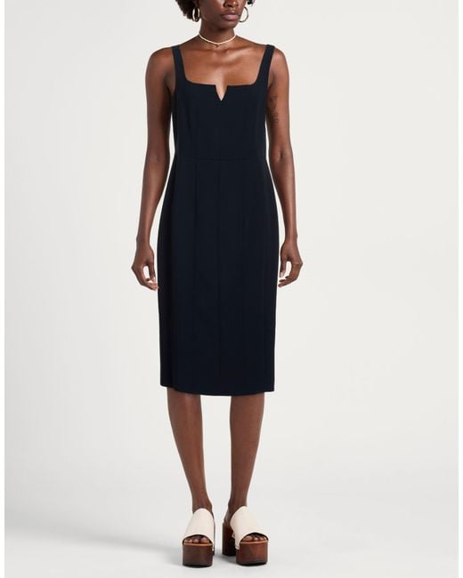 Max Mara Blue Midnight Midi Dress Triacetate, Polyester