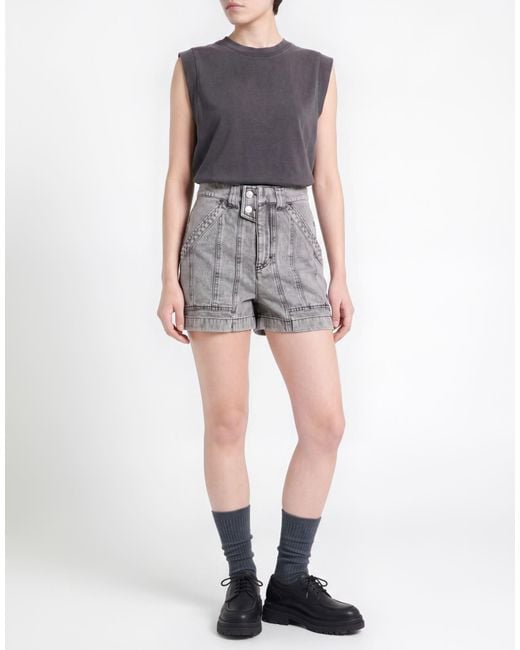 Isabel Marant Gray Denim Shorts Cotton