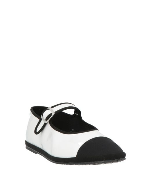DROGHERIA CRIVELLINI White Ballet Flats Textile Fibers