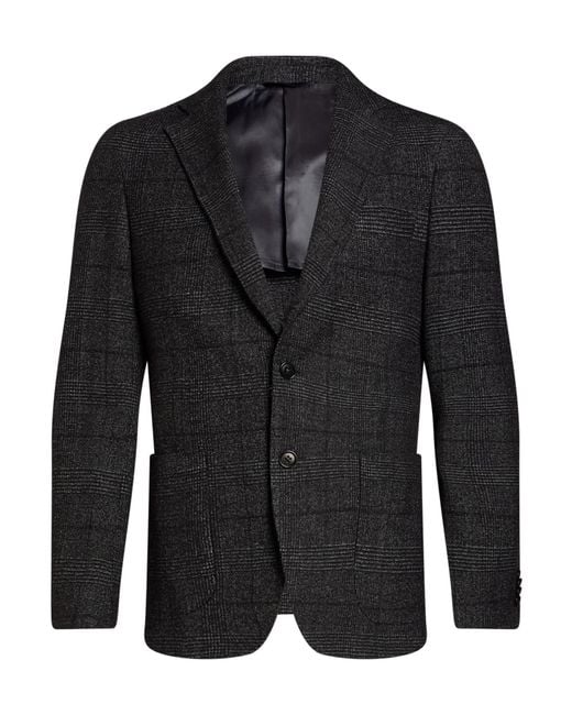 Tombolini Black Charcoal Blazer Wool, Polyester, Elastane for men