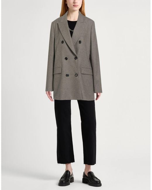 Pinko Gray Blazer Wool, Viscose, Polyester, Elastane