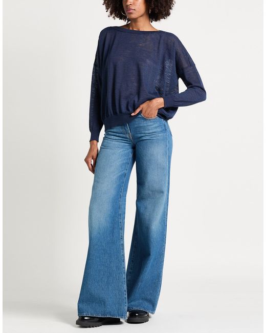 Roberto Collina Blue Sweater Linen, Polyester