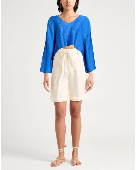 Kaos Blue Bright Top Linen, Polyester
