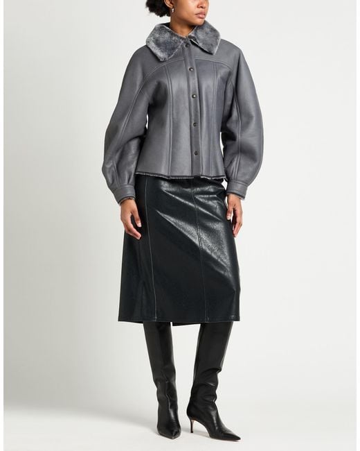 Alberta Ferretti Gray Jacket Lambskin