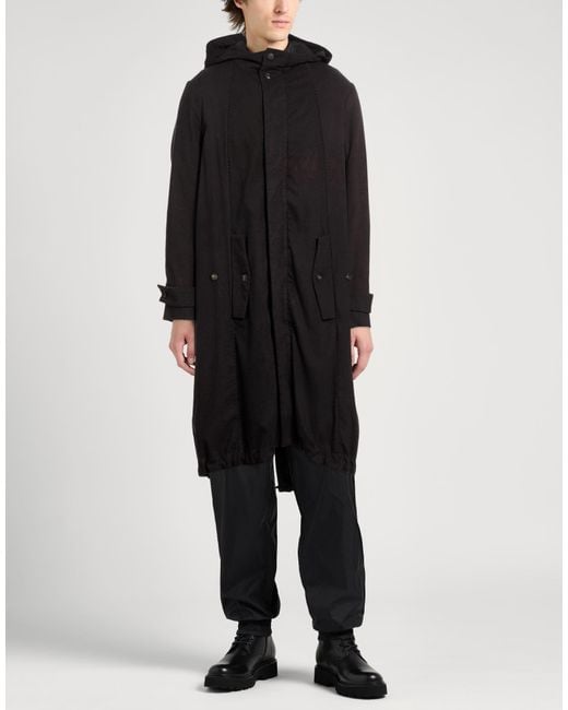 Masnada Black Coat Wool, Elastane for men