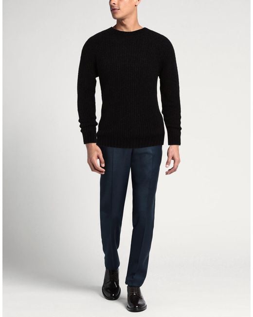 Irish Crone Black Sweater Virgin Wool, Cotton, Polyamide for men