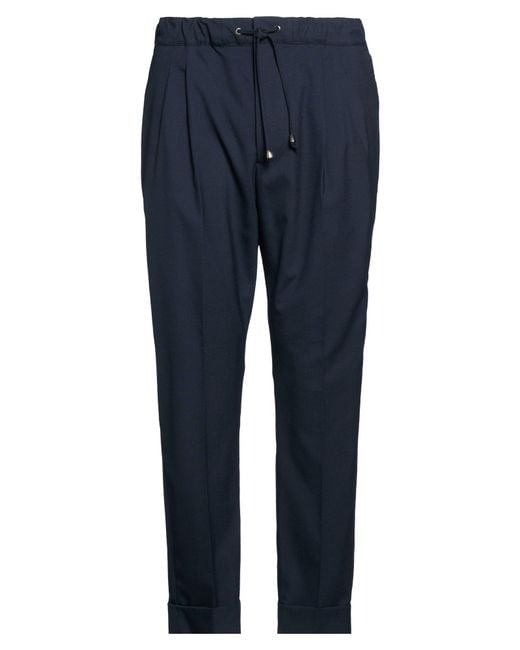 Messagerie Blue Midnight Pants Viscose, Polyester, Wool, Elastane for men