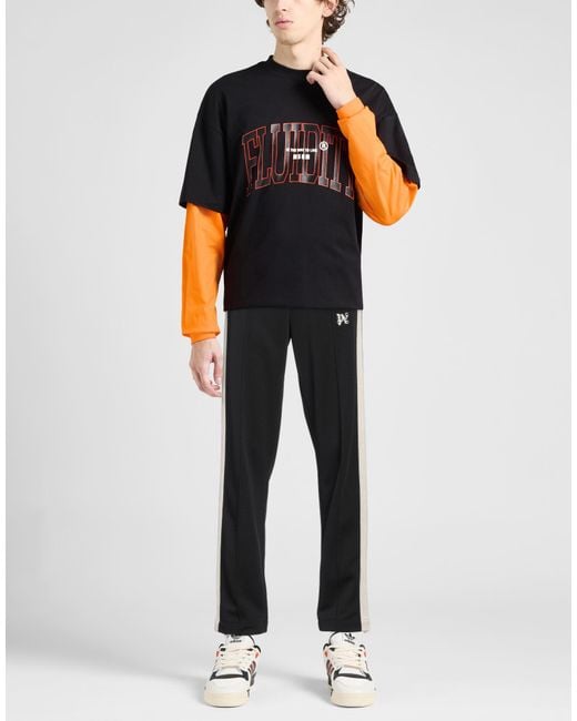Palm Angels Black Pants Polyester for men
