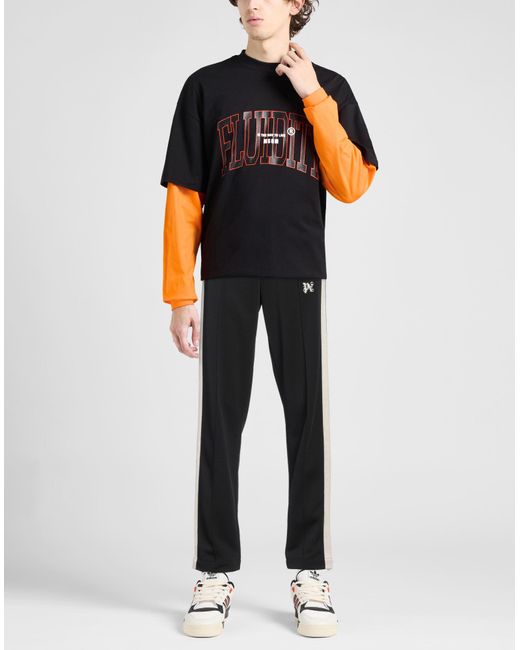 Palm Angels Black Pants Polyester for men