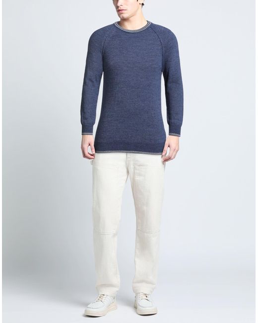 CHESTER TAYLOR London Blue Sweater Acrylic, Wool, Alpaca Wool, Viscose for men
