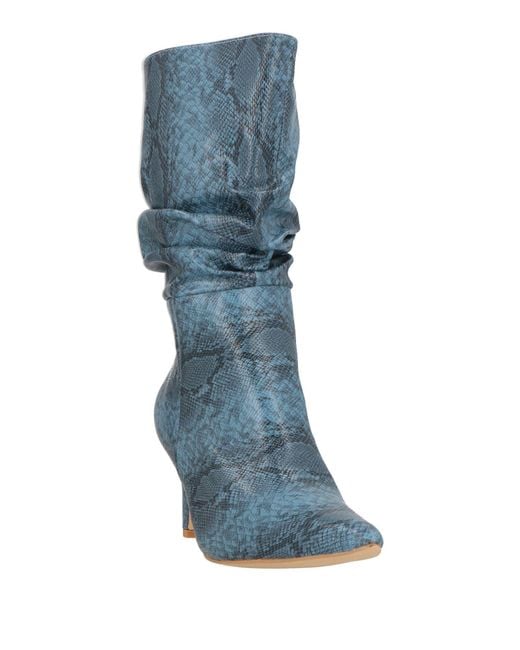 Twenty Four Haitch Blue Slate Ankle Boots Synthetic Material