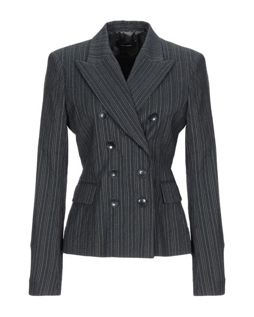 Isabel Marant Black Charcoal Blazer Viscose, Virgin Wool, Flax, Cotton, Elastane