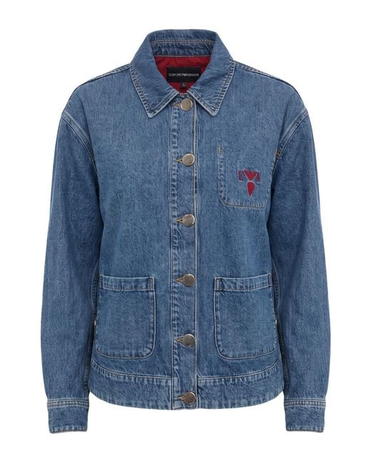 Emporio Armani Blue Denim Outerwear