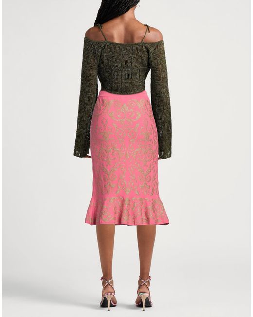Moschino Pink Couture Midi Skirt Viscose, Polyester, Cupro