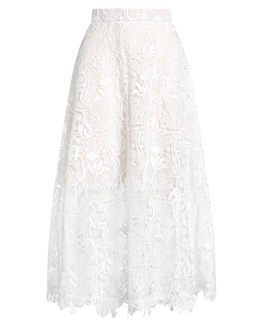 Oscar de la Renta White Maxi Skirt Polyester