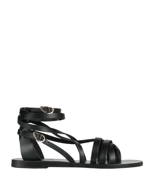 Ancient Greek Sandals Black Thong Sandal Cowhide