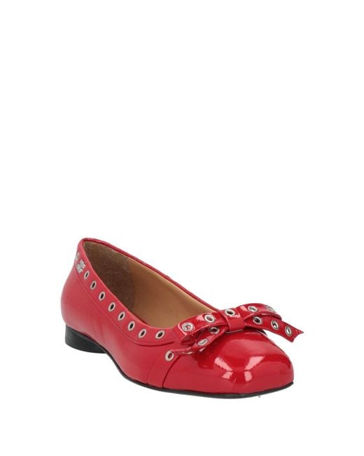Ganni Red Ballet Flats