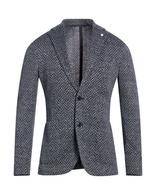 Luigi Bianchi Blue Blazer Cotton, Linen, Polyamide for men