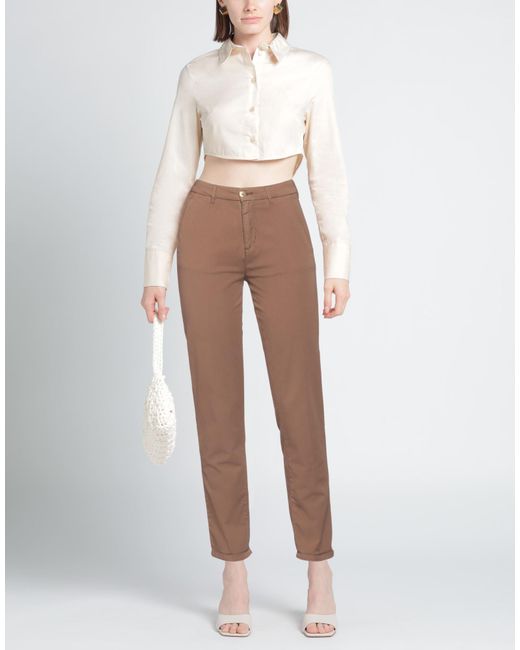 40weft Brown Pants Cotton, Tencel, Elastane