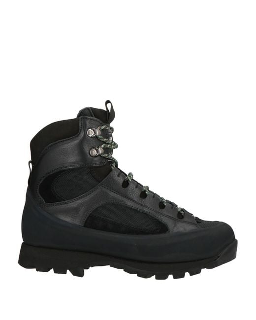 Diemme Black Ankle Boots Leather, Textile Fibers for men