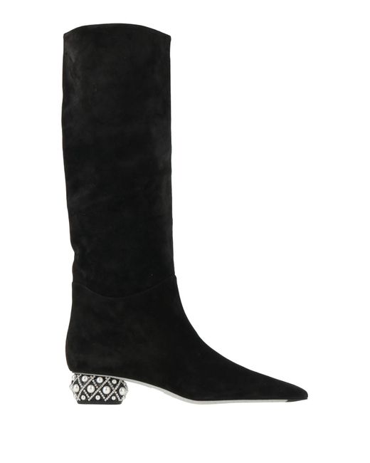 Rene Caovilla Black Boot Leather