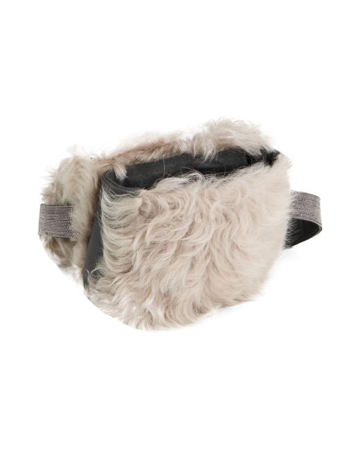 Brunello Cucinelli White Belt Bag Shearling