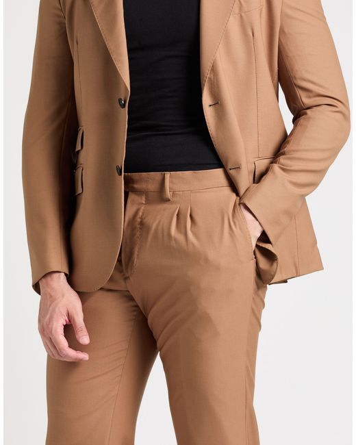 Eleventy Natural Camel Suit Wool for men