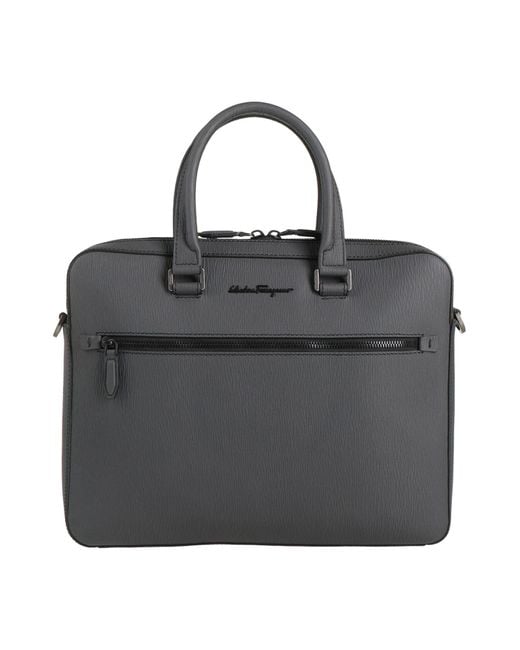 Ferragamo Black Handbag Polyurethane, Polyester, Cotton for men