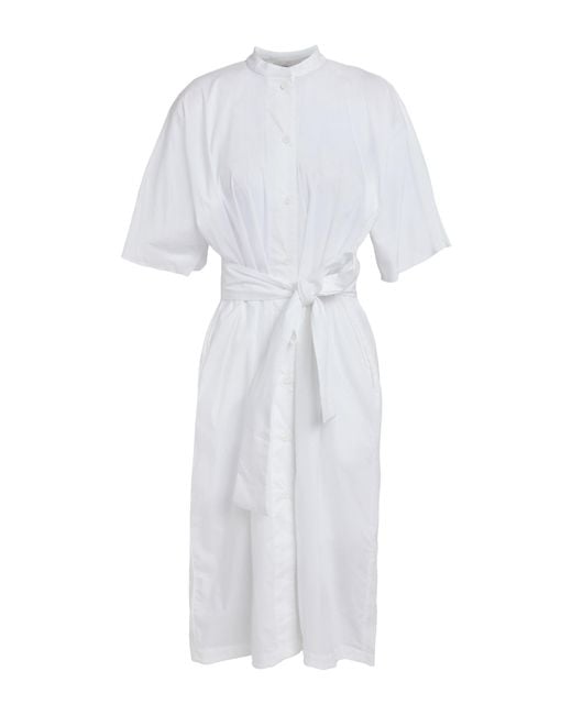 Liviana Conti White Midi Dress Cotton, Polyamide, Elastane