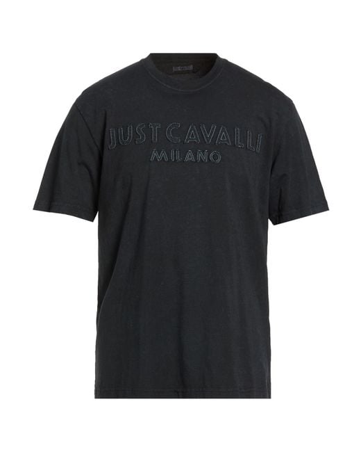 Just Cavalli Black T-Shirt Cotton for men