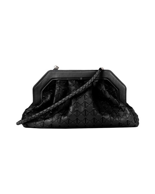 Serapian Black Secret Clutch Mosaico -- Cross-Body Bag Calfskin